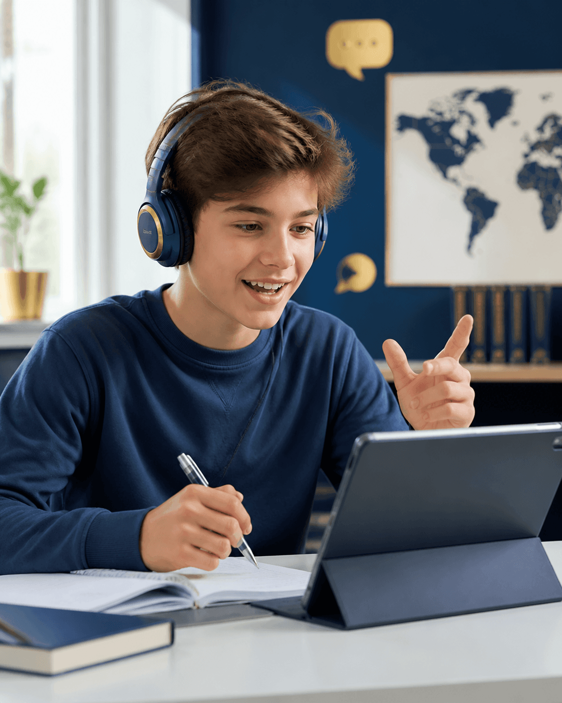 Siswa belajar bahasa Inggris bersama mentor